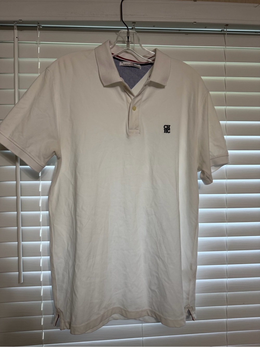 Men’s Carolina Herrera White Polo with CH Logo - Picture 2 of 5